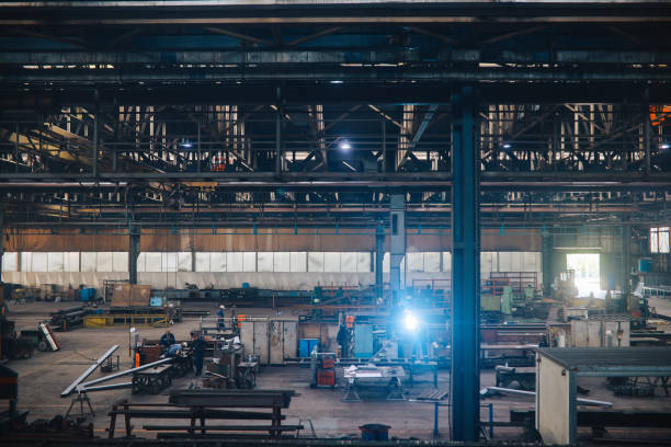 Large empty industrial warehouse space.